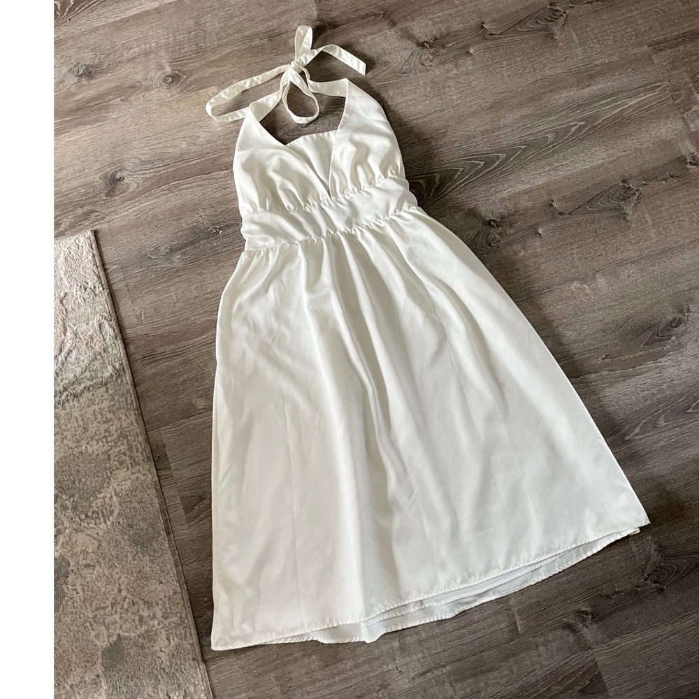 Target Limited Edition White Halter Midi Dress Bride Cottagecore Minimalist 12